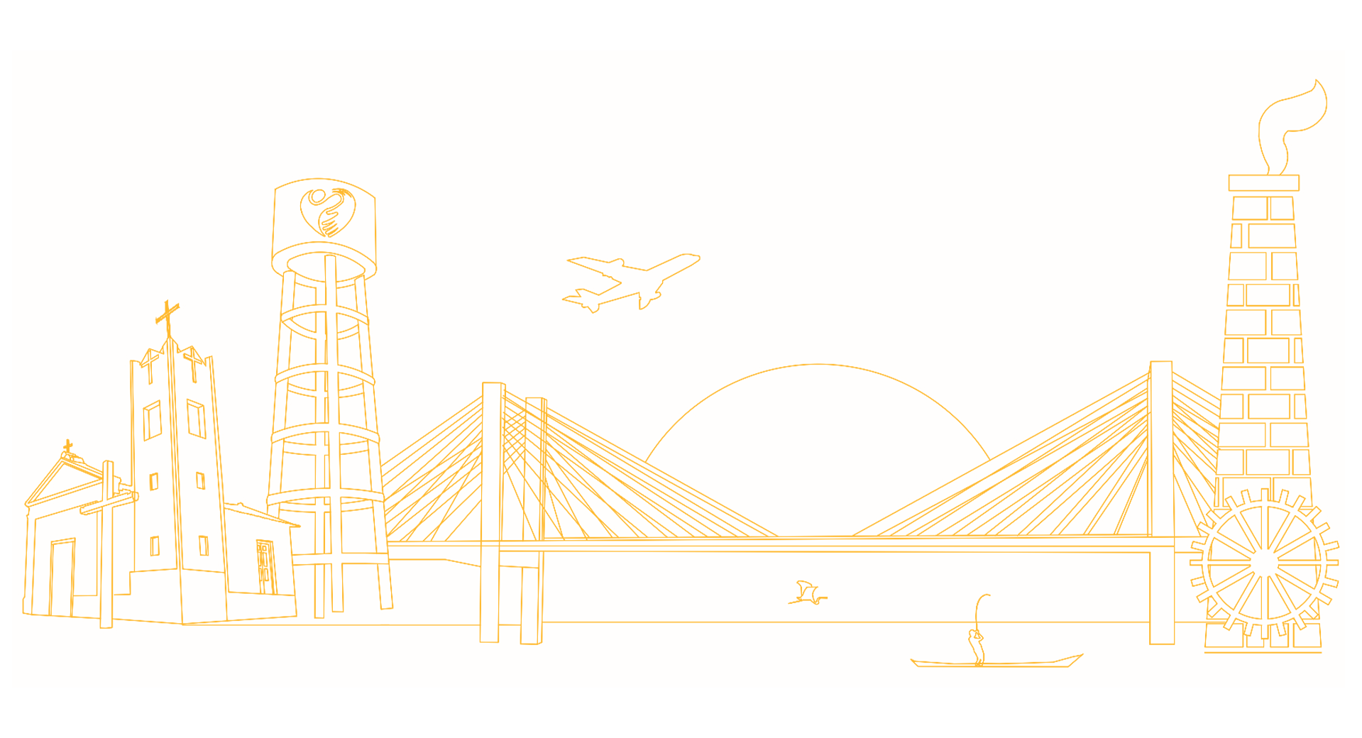 Ilustração dos pontos turísticos de Várzea Grande