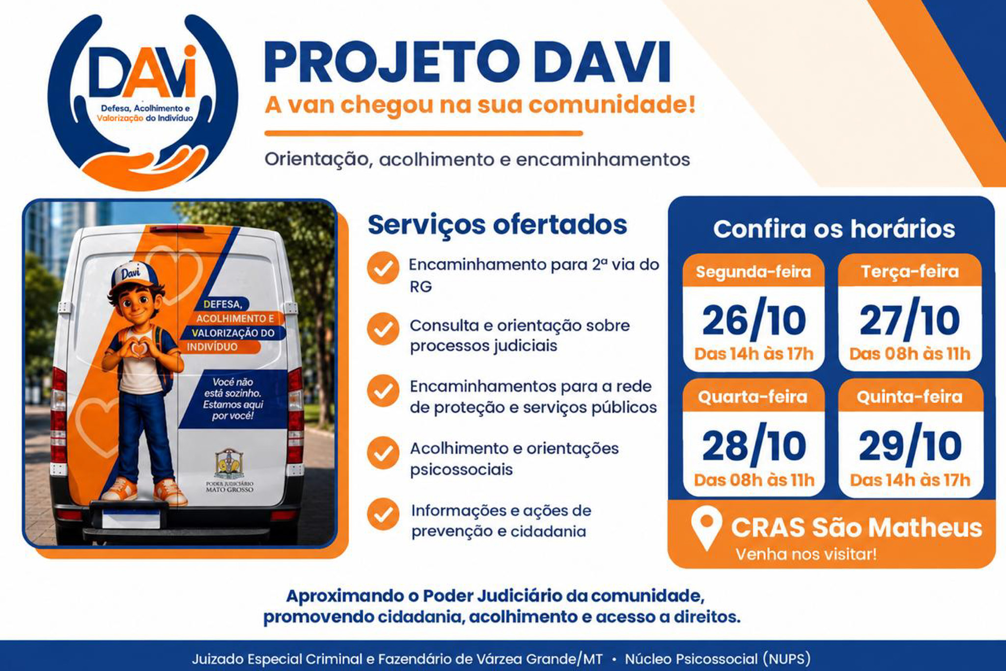 DAVI Móvel leva acolhimento e orientação à população no CRAS São Mateus