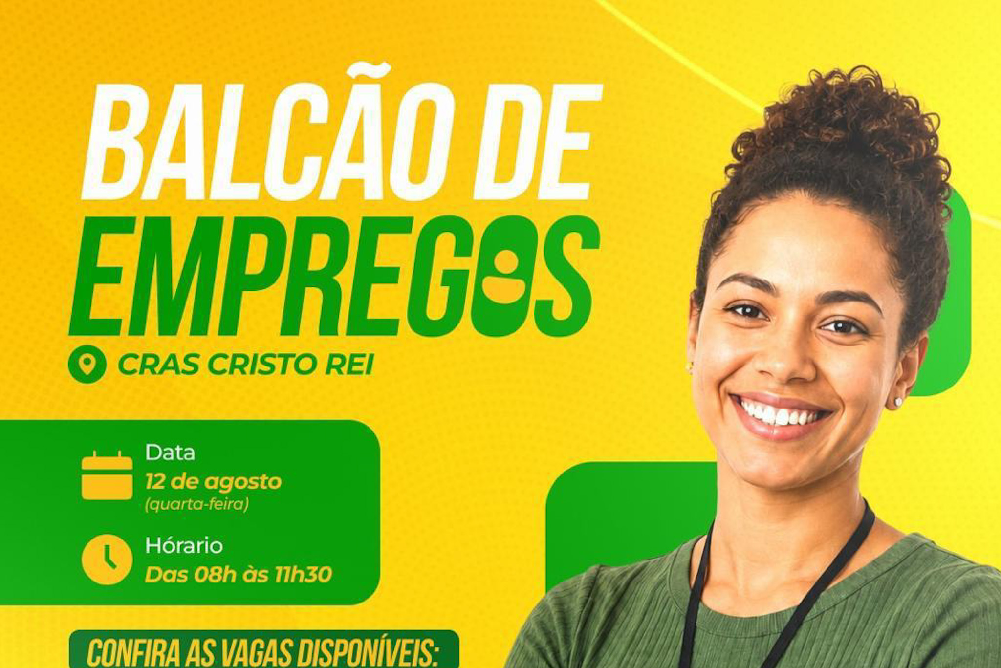 CRAS Cristo Rei e Sine de VG ofertam 470 vagas de emprego nesta quarta-feira (12)